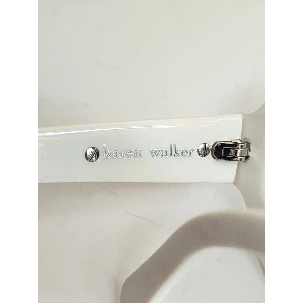 Karen Walker Xray Vision White Round Sunglasses Arrow Logo 709191 Womens Retro
